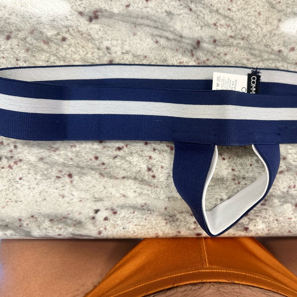 Men’s push-up jockstraps - Navy / WHITE